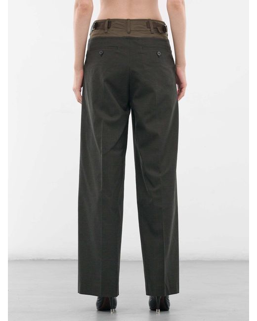Sacai Black Patchwork Design Casual Pants