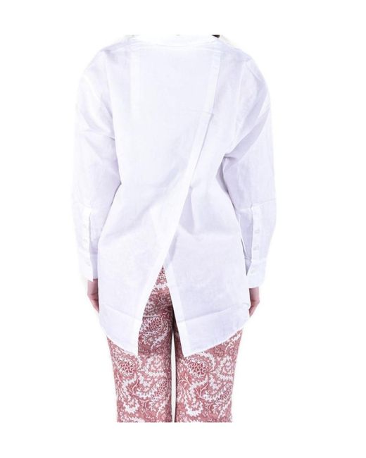 Woolrich White Long-Sleeved Boyfriend Shirt