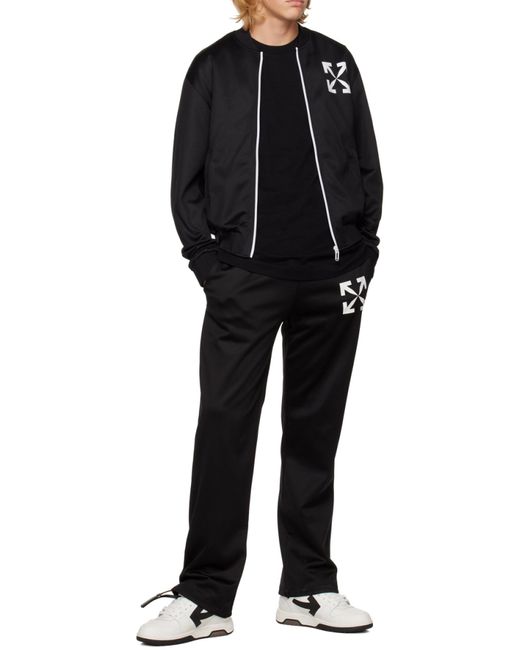 Off-White c/o Virgil Abloh Black Arrow Printed Straight Leg Track Pants for men
