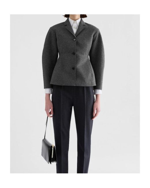 Jil Sander Black Melange Wool Jacket
