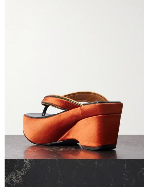 Dries Van Noten Red Platform High-Heeled Sandals