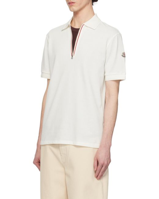 Moncler Natural Short-Sleeve Polo Shirt for men