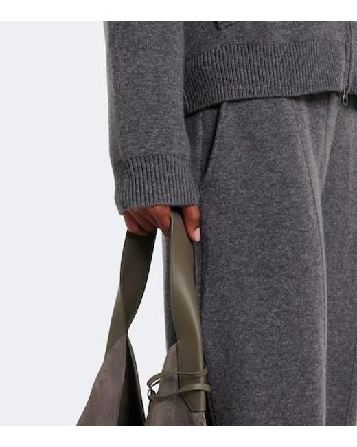 Lisa Yang Gray Aleya Cashmere Zipped Cardigan