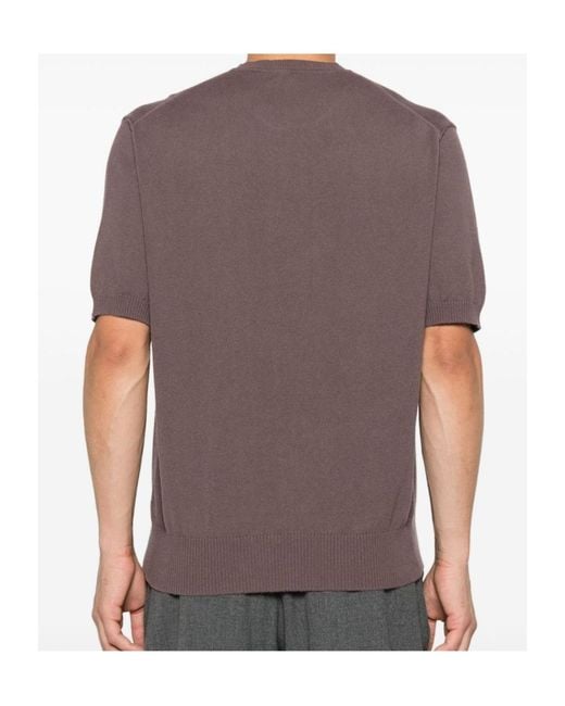 Vivienne Westwood Purple Logo-Embroidered Short-Sleeve Sweater for men