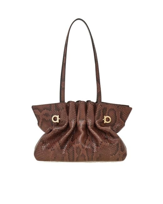 Ferragamo Brown Ferragamo Soft-Bag (S)