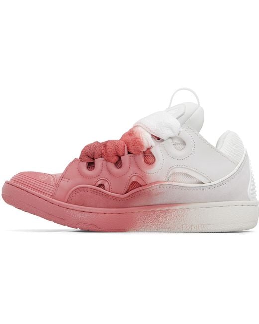 Lanvin Pink Spray Curb Sneakers for men