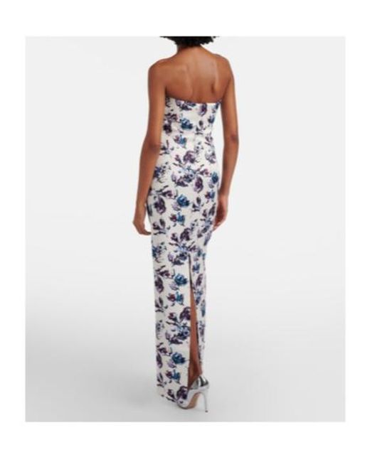 Emilia Wickstead White Laelia Floral Bustier Gown
