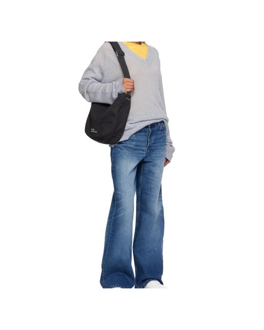 A.P.C. Black Journal Small Shoulder Bag for men