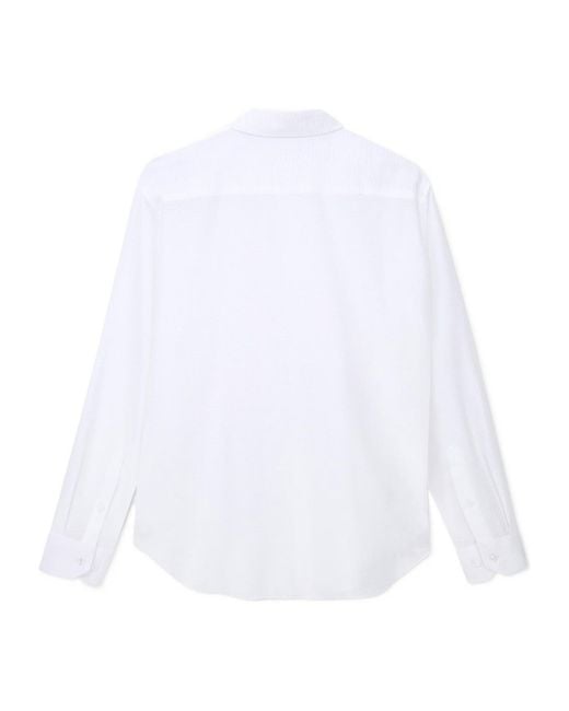 Giorgio Armani White Textured Bib-Front Shirt for men