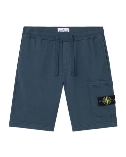 Stone Island Blue Regular-Fit Jogger Shorts With Cargo Pocket for men