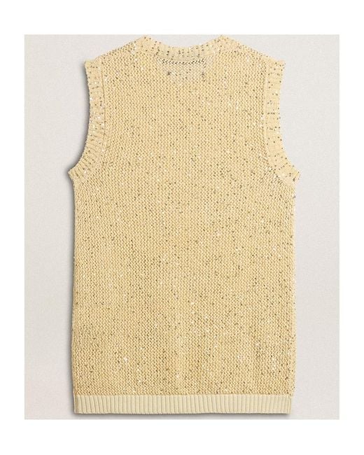 Golden Goose Deluxe Brand Natural Round Collar Sleeveless Vest