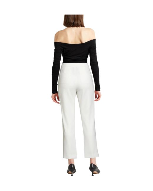 Max Mara White Minimal Straight Leg Pants