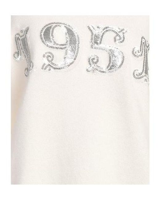 Max Mara White Solid Knit Sweater