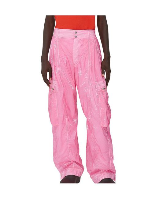 Bottega Veneta Pink Logo Button Open And Close Casual Pants for men