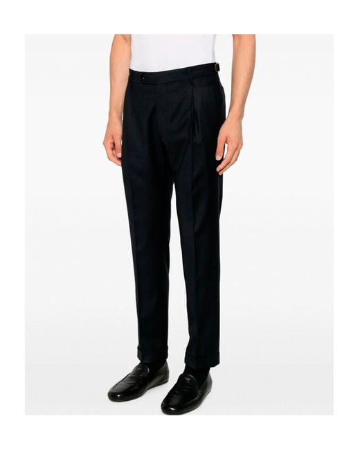 Berwich Black Pleated Trousers for men
