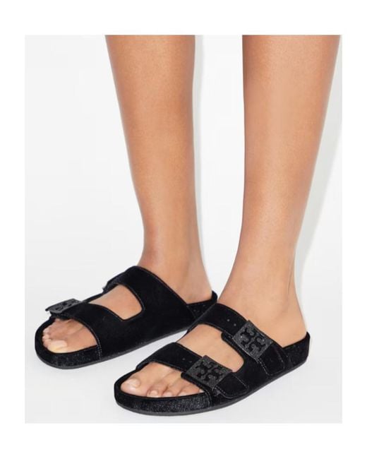 Tory Burch Black Mellow Pavé Slides