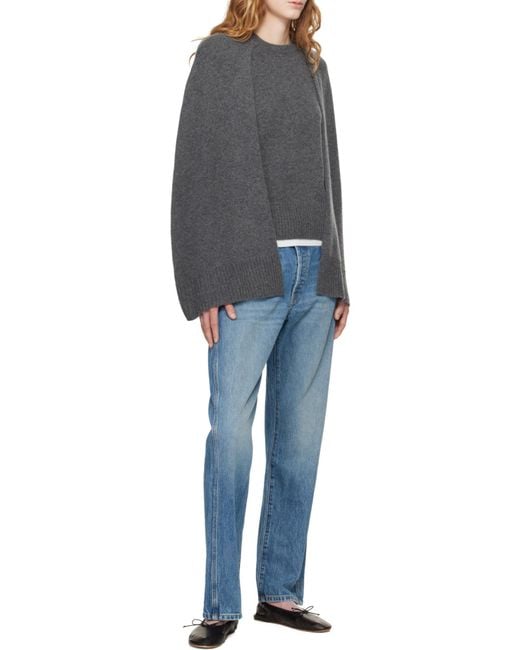 Totême Black Totême Crewneck Knit Cape