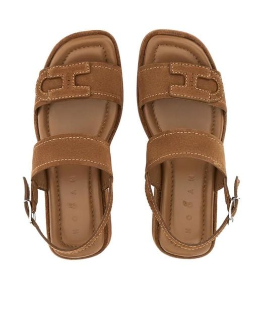 Hogan Brown H703 Platform Sandals