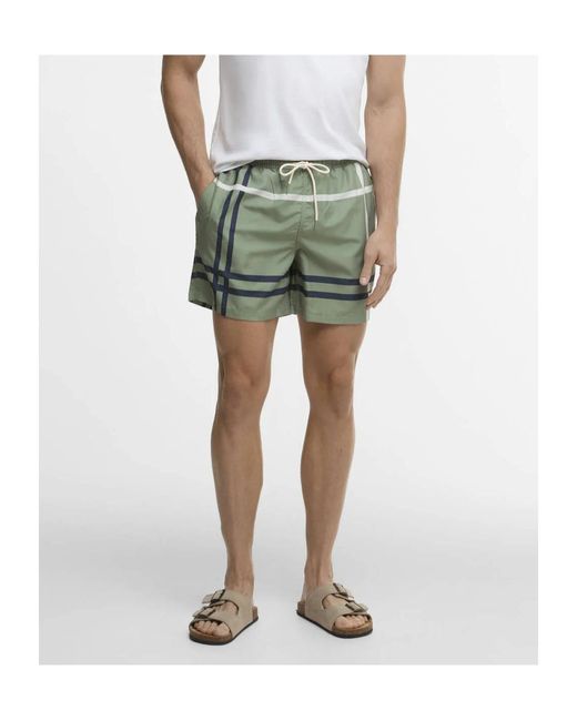 Barbour Green Logo-Print Swim Shorts for men