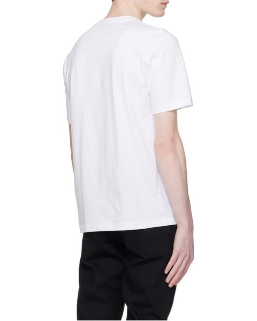 Lanvin White Crewneck Logo-Print T-Shirt for men