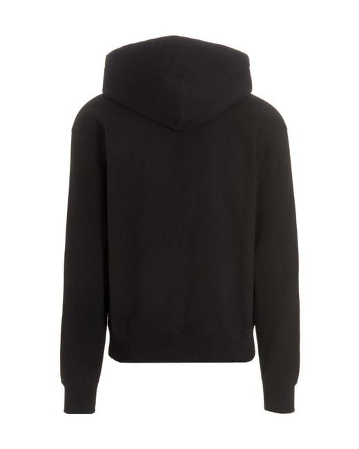 Jil Sander Black Logo Patch Long-Sleeved Hoodie for men