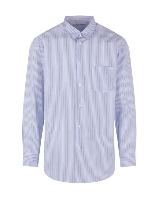Comme des Garçons Blue Long-Sleeved Shirt for men