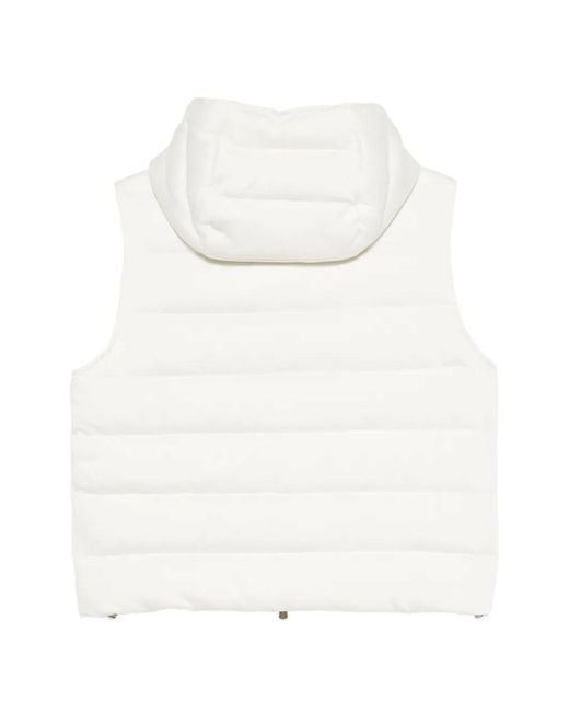 Eleventy White Quilted-Pattern Gilet