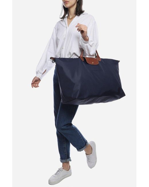 Longchamp Blue Large Le Pliage Holdall for men