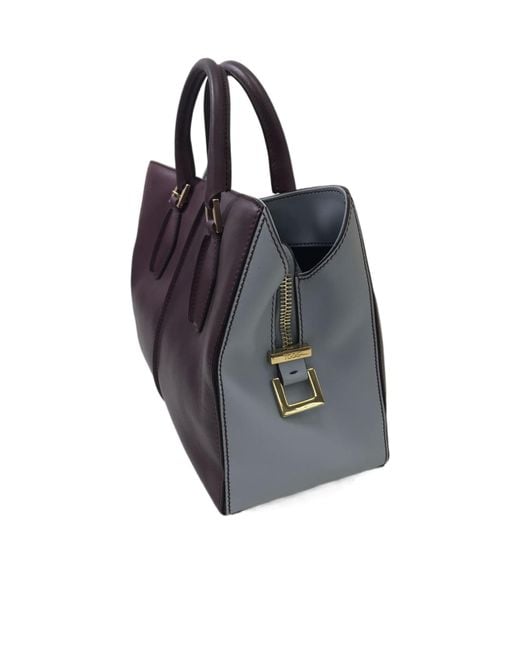 Tod's Purple Double Handle Shoulder Bag
