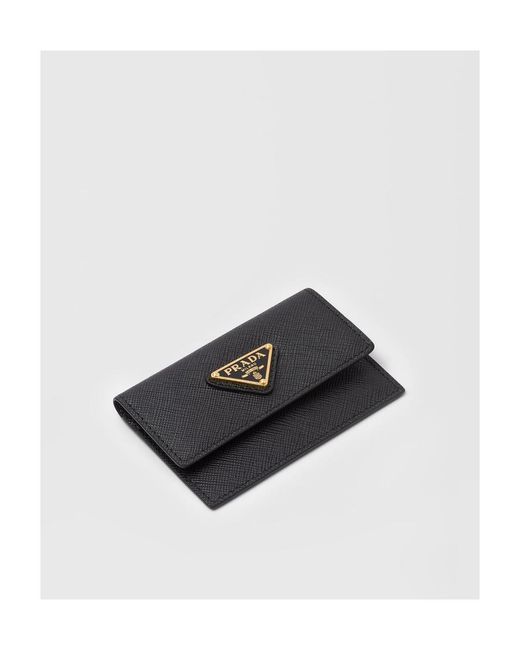 Prada Blue Saffiano Leather Card Holder