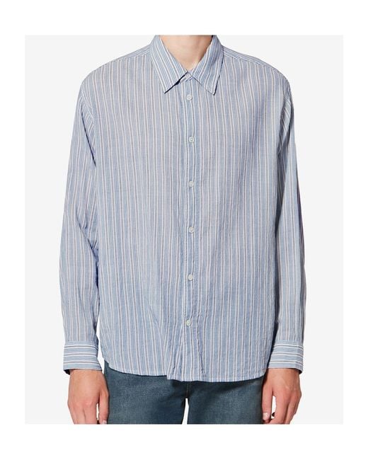 Isabel Marant Blue Cybilio Striped Shirt for men