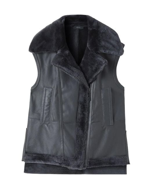 Joseph Black Side Zipper Vest