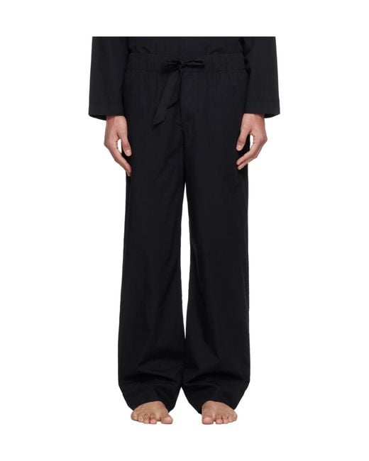 Tekla Black Drawstring Pajama Pants for men