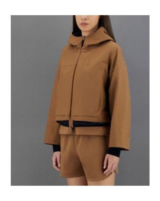 Herno Brown Zip-Up Hooded Jacket