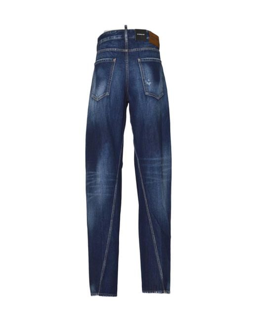 DSquared² Blue Distressed Pants