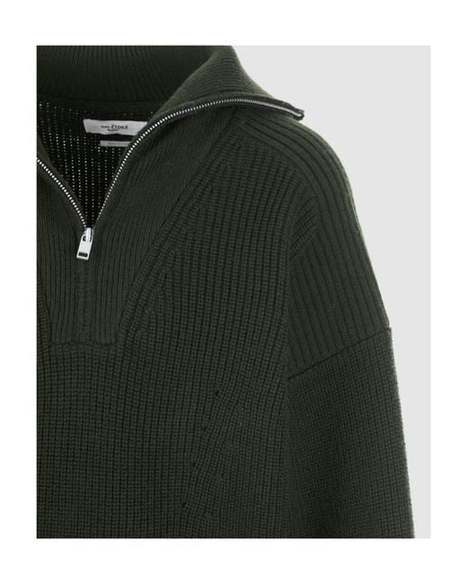 Isabel Marant Green Logo-Patch Zip-Up Jumper for men
