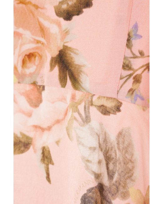 Zimmermann Pink Acacia Broderie Midi Dress