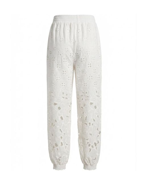 Ermanno Scervino White Broderie-Anglaise Track Pants