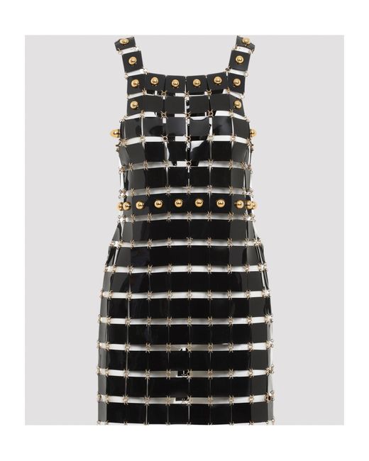 Rabanne Black Sleeveless Stud-Detailed Dress