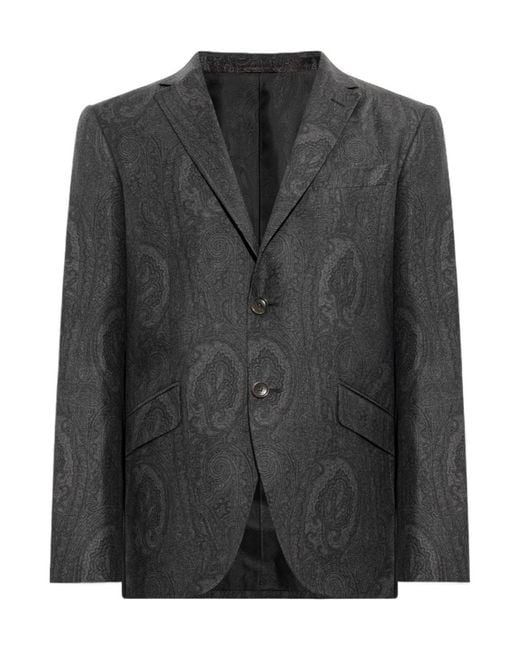 Etro Black Long-Sleeved Jacket for men