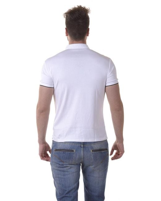 Armani Jeans White Logo Slim Polo Shirt for men