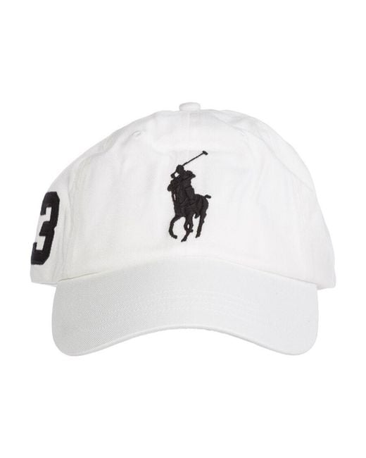 Polo Ralph Lauren White Logo Embroidered Baseball Cap for men