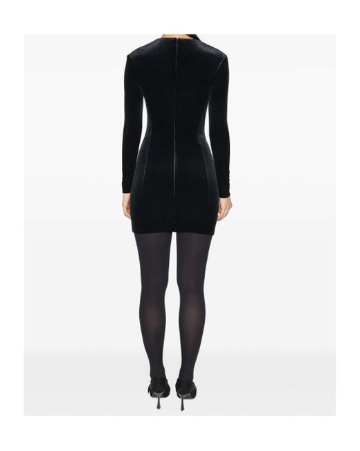 Mugler Black Long-Sleeve Mini Dress