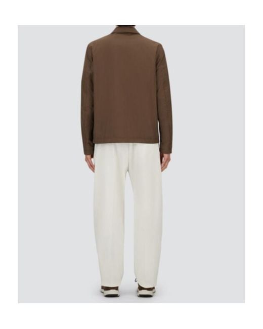 Herno Brown Crinkled Shacket for men