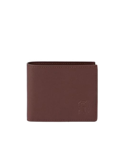 Brunello Cucinelli Purple Embossed Logo Leather Wallet for men