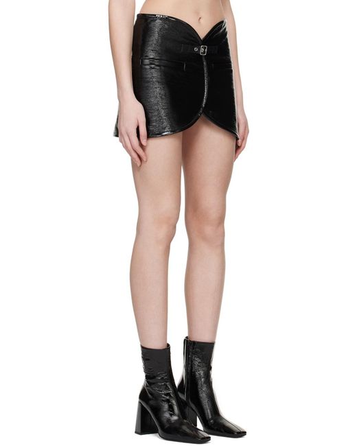 Courreges Black Courrèges Ellipse Vinyl Mini Skirt