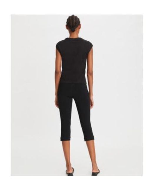 Tory Burch Black Cropped High-Waisted Leggings