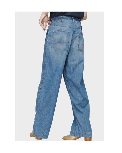 Maison Margiela Blue Patchwork Straight Leg Trousers for men