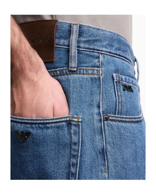 Emporio Armani Blue Tapered-Leg Jeans for men