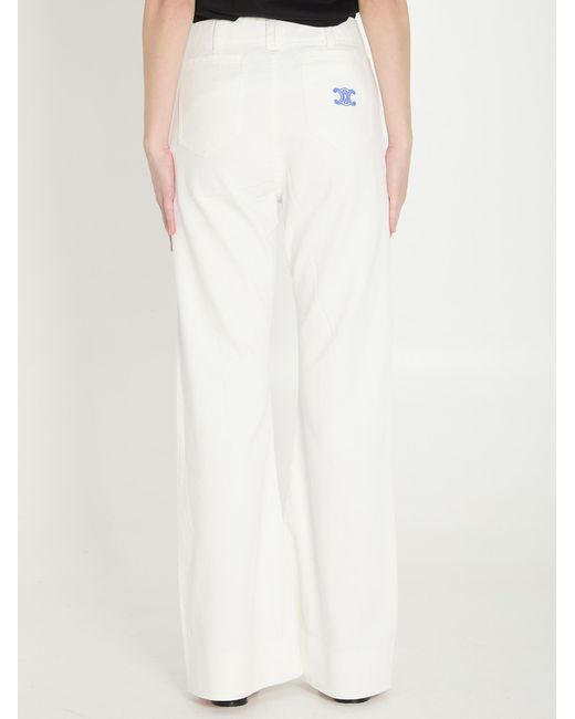 Céline White Flare Jeans 002